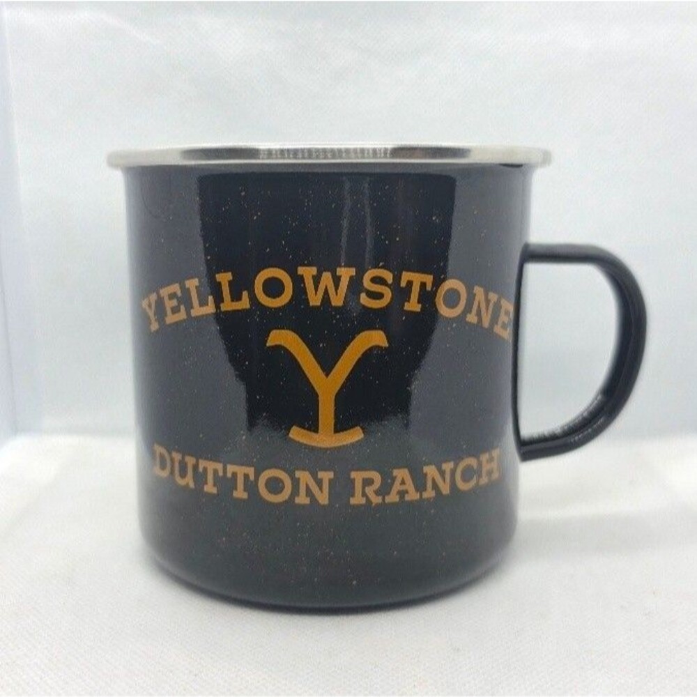 Yellowstone Dutton Ranch Black Enamel Camper Mug, 21 oz / 650 ml
